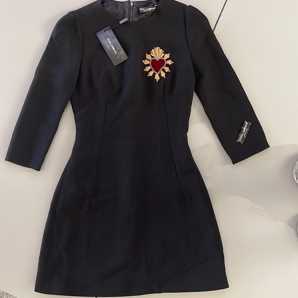 Dolce cabbana midi black dress size 38